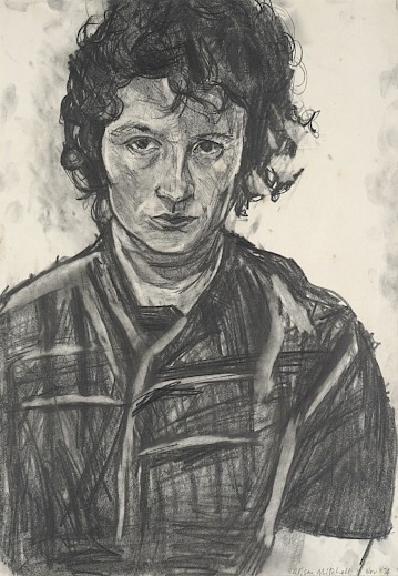 Allie Eagle, Self Portrait (1974), graphite on paper, 785 x 545mm. Collection Christchurch Art Gallery Te Puna o Waiwhetū